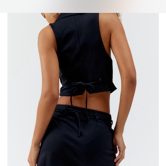 UO Black Buttoned Vest and Skirt Set - Picture 5 of 5